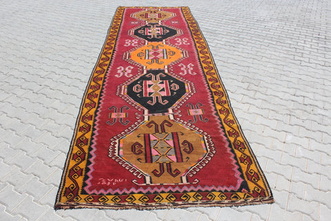 Vintage Turkish Kilim " Chealsie" - 58"x134" #647