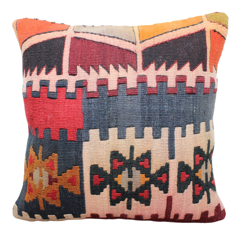 Turkish Rug Pillow ( Set of 2)- 17.5"x17.5" #131