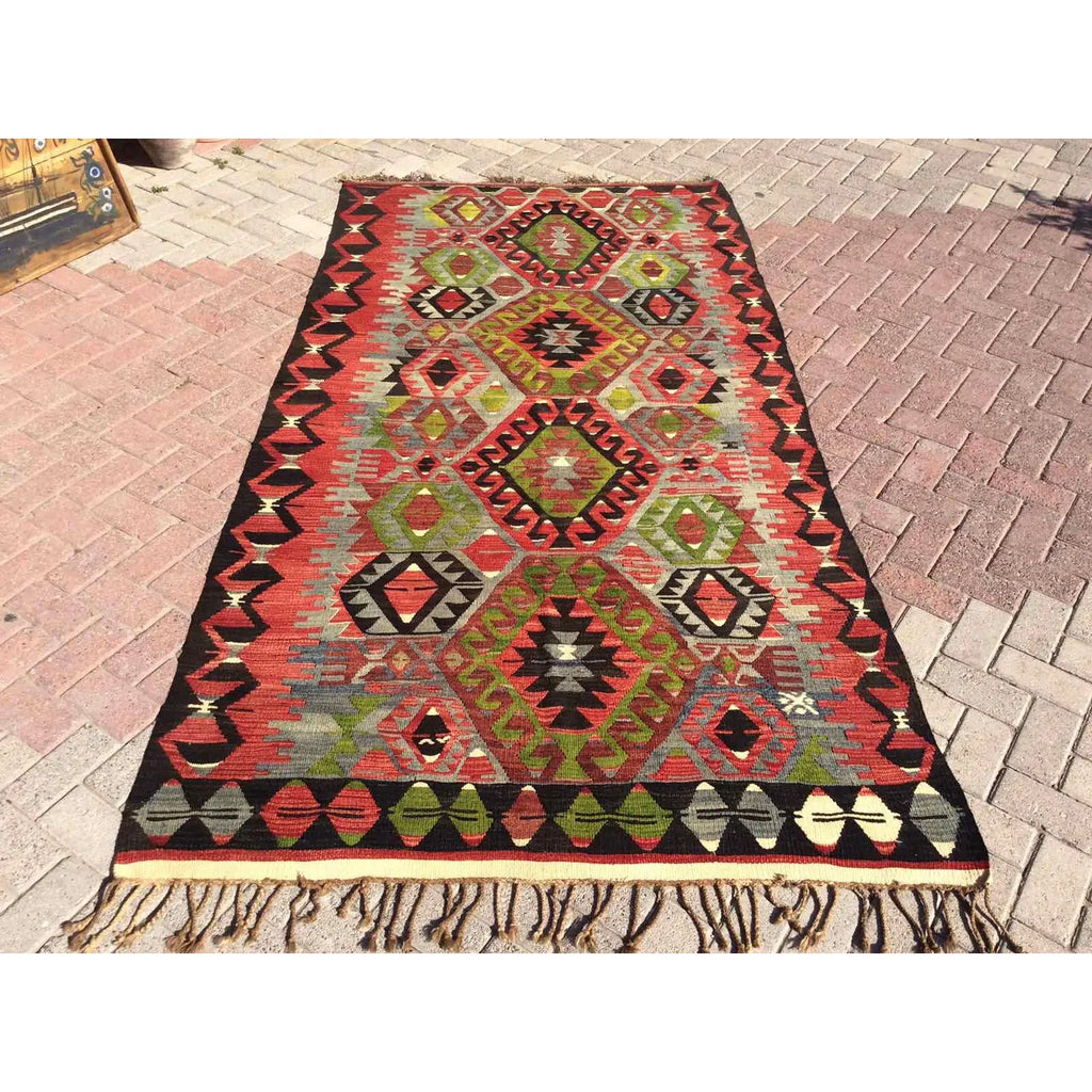 Vintage Turkish Kilim Rug - 58"x108" #845