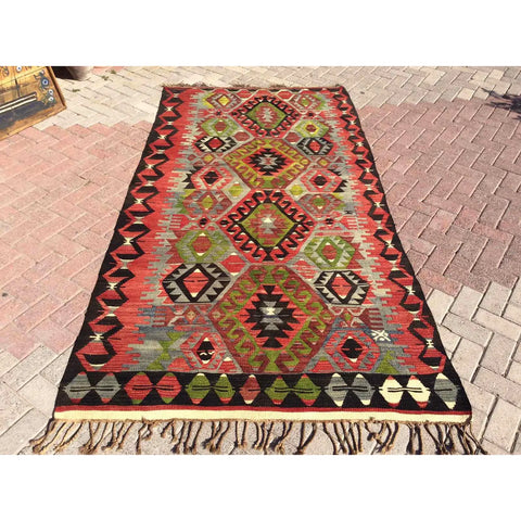 Vintage Turkish Kilim Rug -  72.5" x 140"  , #459