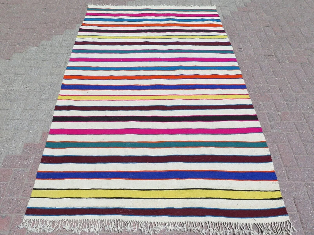 Vintage Striped Kilim  - 96"x 59" , #366