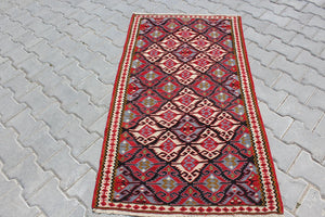 Vintage Turkish Kilim Rug - 104.5"x 42" , #387