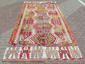 Vintage Turkish Kilim Rug -  143"x 76" , #381