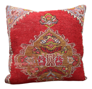 Turkish Rug Pillow - 20”x20.5, #108