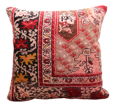 Turkish Rug Pillow - 18"x18", #114