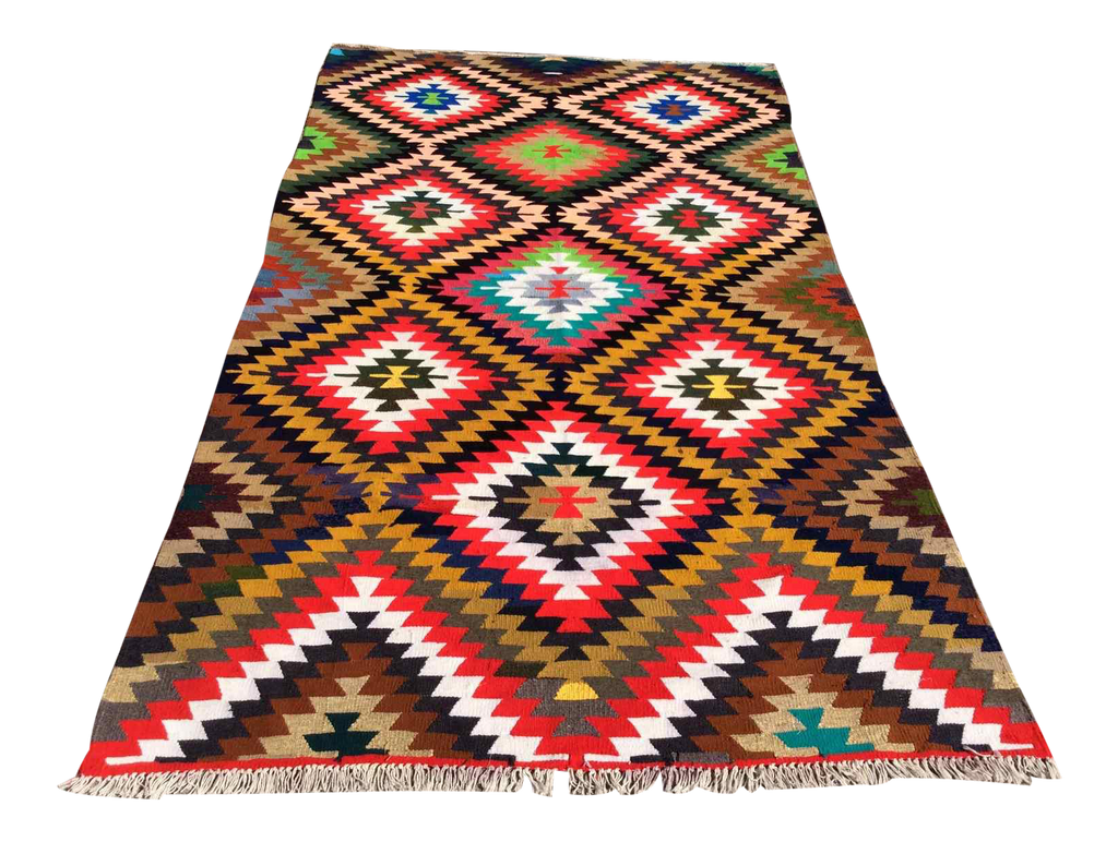 Vintage Turkish Kilim Rug - 65"x117" #681