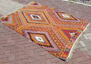 Vintage Turkish Kilim " Spring" - 66" x 95" #638