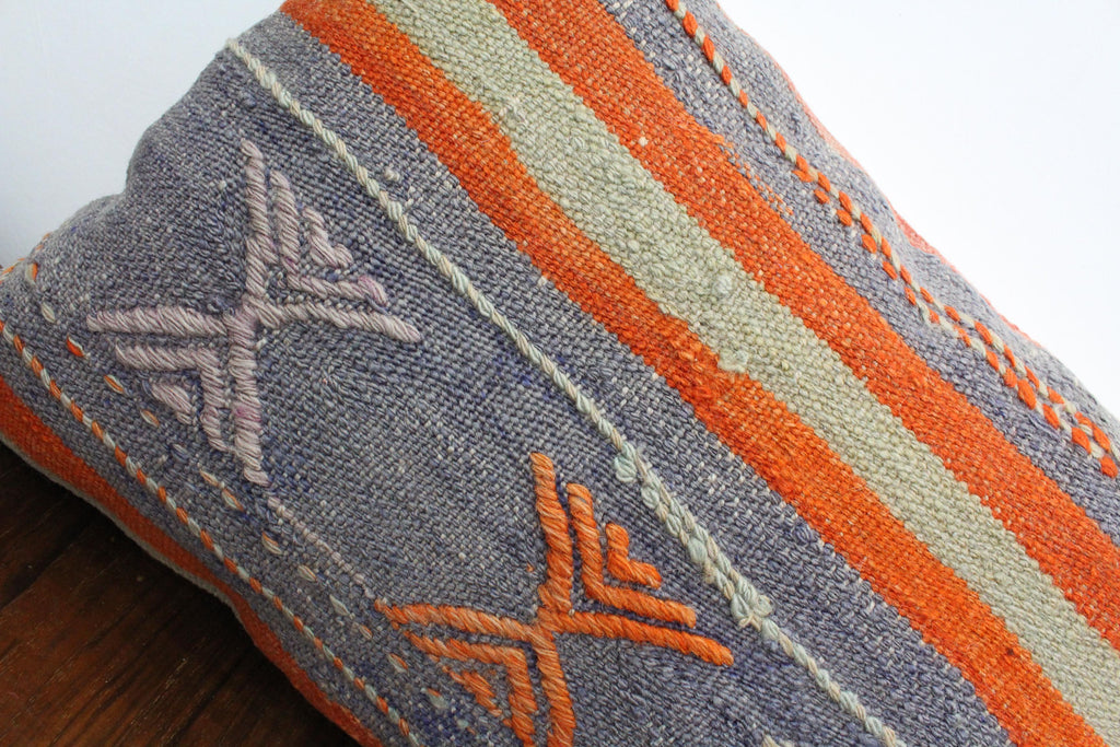 Turkish Kilim Pillow - 14"x19.5", #115