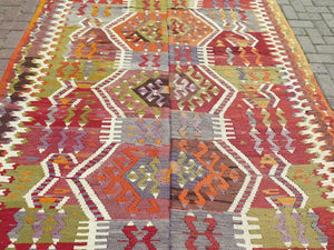 Vintage Turkish Kilim Rug -  143"x 76" , #381
