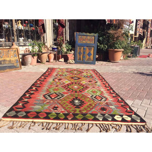 Vintage Turkish Kilim Rug - 58"x108" #845