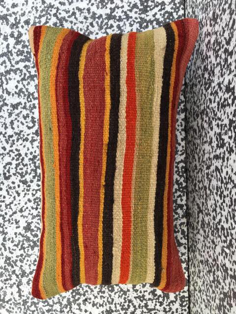 Turkish Kilim Pillow - 10"x20" #90