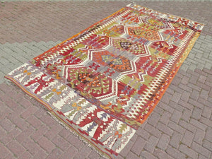 Vintage Turkish Kilim Rug -  143"x 76" , #381