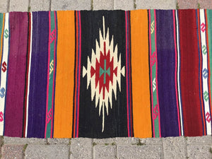 Turkish Runner Kilim Rug - 111.5" x 23" , #289