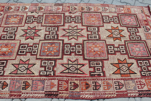 Vintage Turkish Kilim Rug - 104.5"x 42" , #389