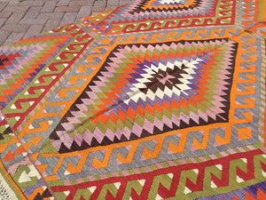 Vintage Turkish Kilim " Spring" - 66" x 95" #638