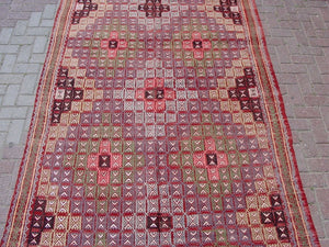 Vintage Turkish Kilim Rug - 122"x 68" , #377