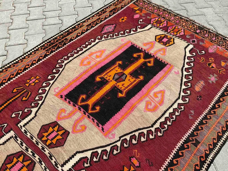 Turkish  Runner Kilim Rug - 167" x 55" , #320