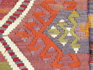 Vintage Turkish Kilim Rug -  143"x 76" , #381