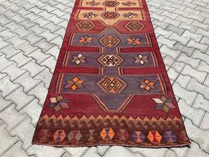 Turkish Runner Kilim Rug - 178" x 40" , #281