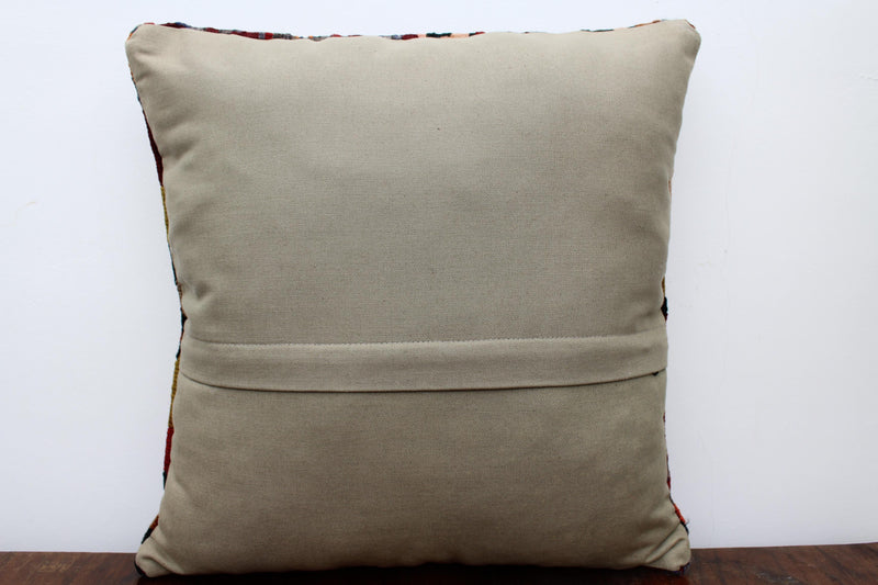 Turkish Kilim Pillow - 16"x16" , #99