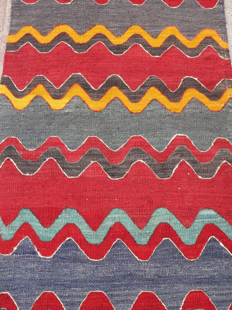 Vintage Turkish Kilim Runner - 188"x 26.5" , #376