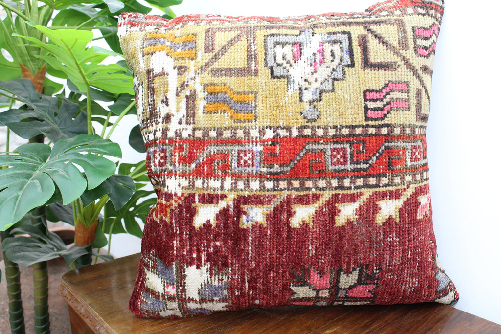 Turkish Rug Pillow - 19.5"x19.5" #129