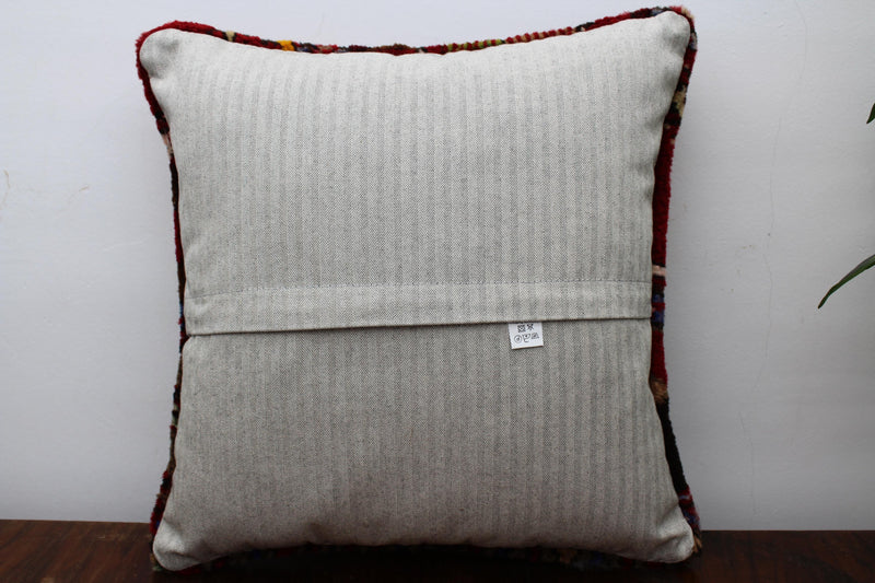 Turkish Kilim Pillow - 15.7"x16", #115