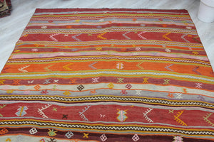 Vintage Turkish Kilim Rug - 69"x 95" , #487
