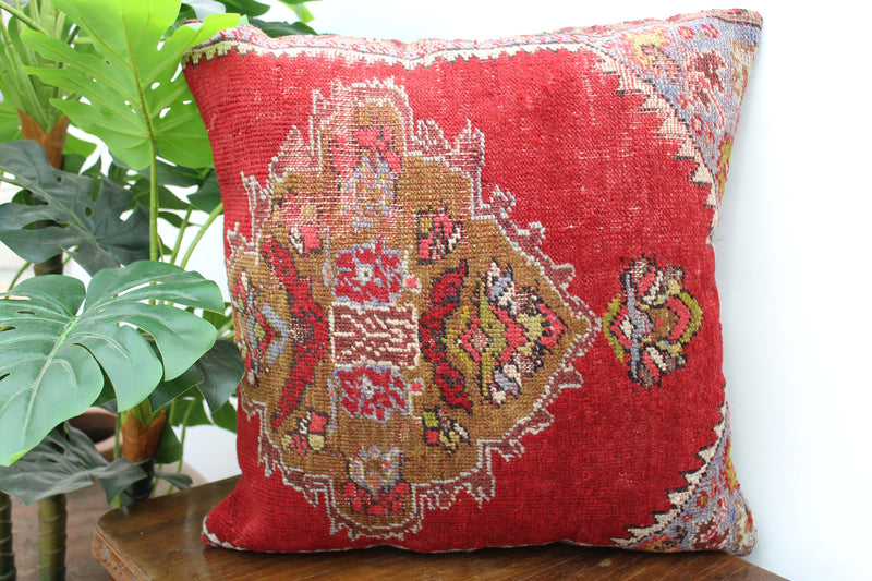 Turkish Rug Pillow - 20”x20.5, #108