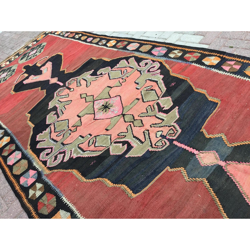 Vintage Kilim Rug - 165" x 62" , 706x