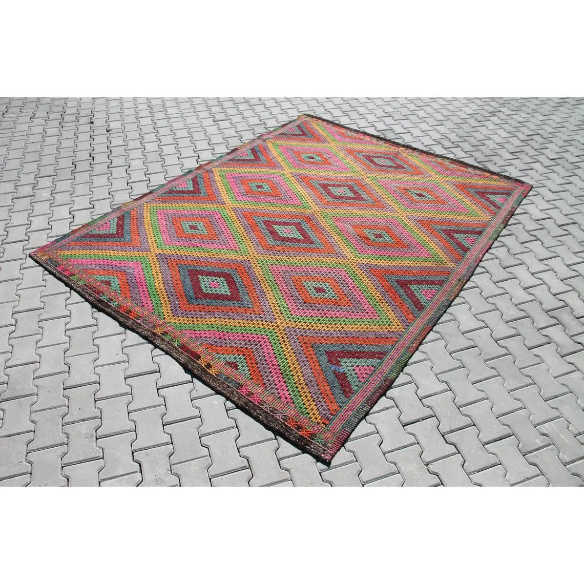 Vintge Handwoven Rug - Turkish Kilim Rug 190 x 110 cm 6.2 x 3.6 fet no:d1781 hotsell persian rug rug