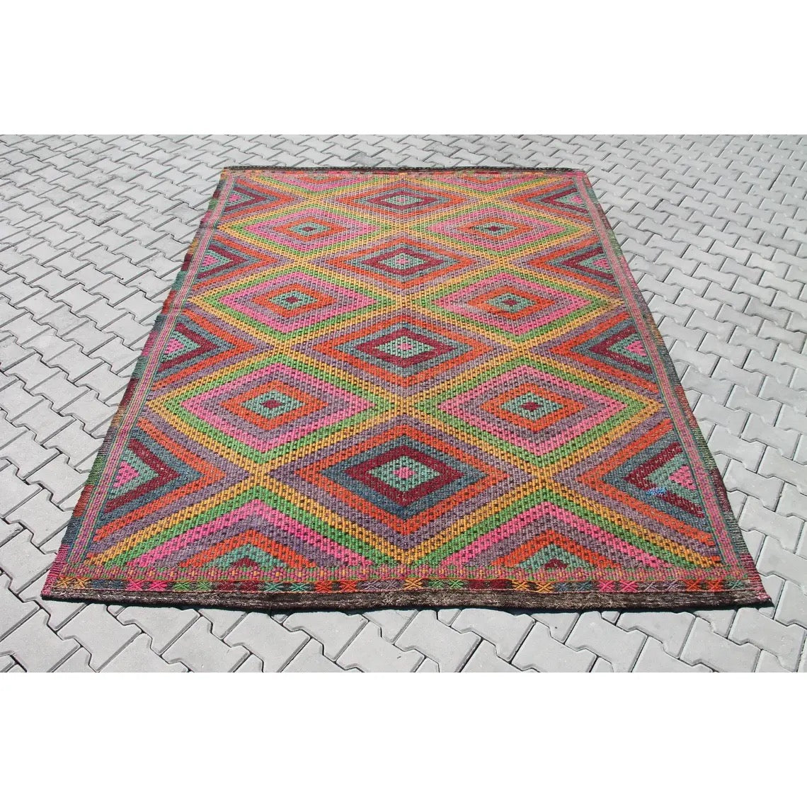 Turkish Kilim outlet Rug Handmade Rug Oriental Tribal Rug Area Rug Wool Kilim Rug Boho Rug Flatweave Rug 5.1 x 3.8 ft 154 x 114 cm