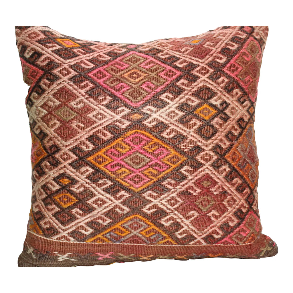 Turkish Kilim Pillow  - 18"x18", #137