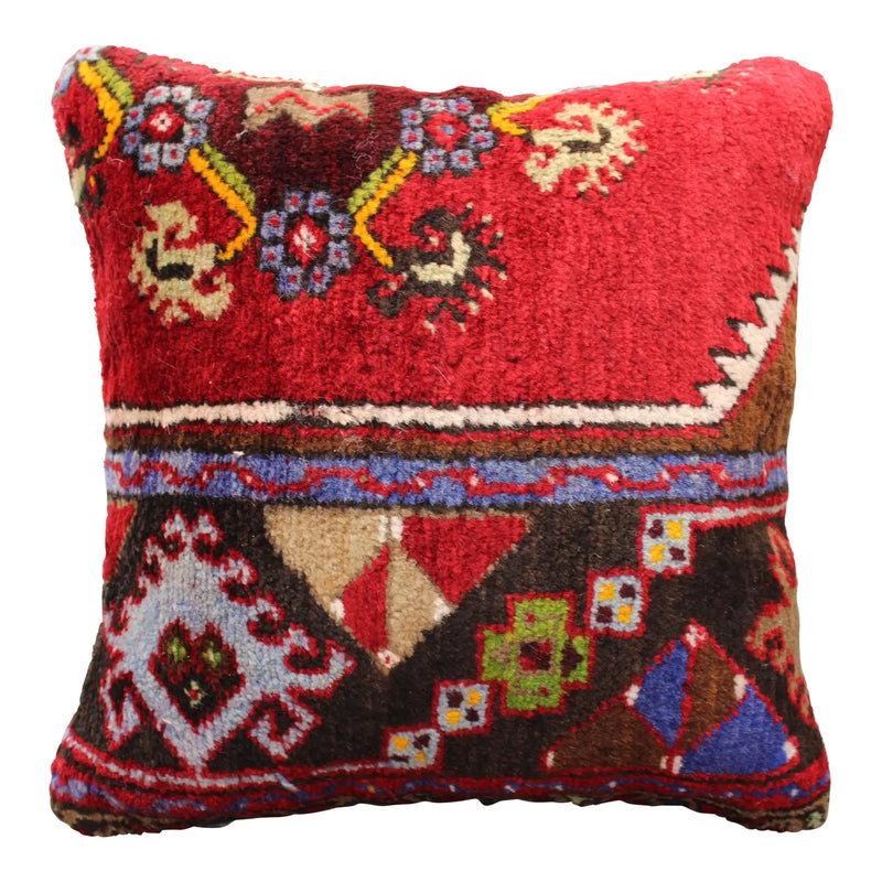 Turkish Kilim Pillow - 15.7"x16", #115