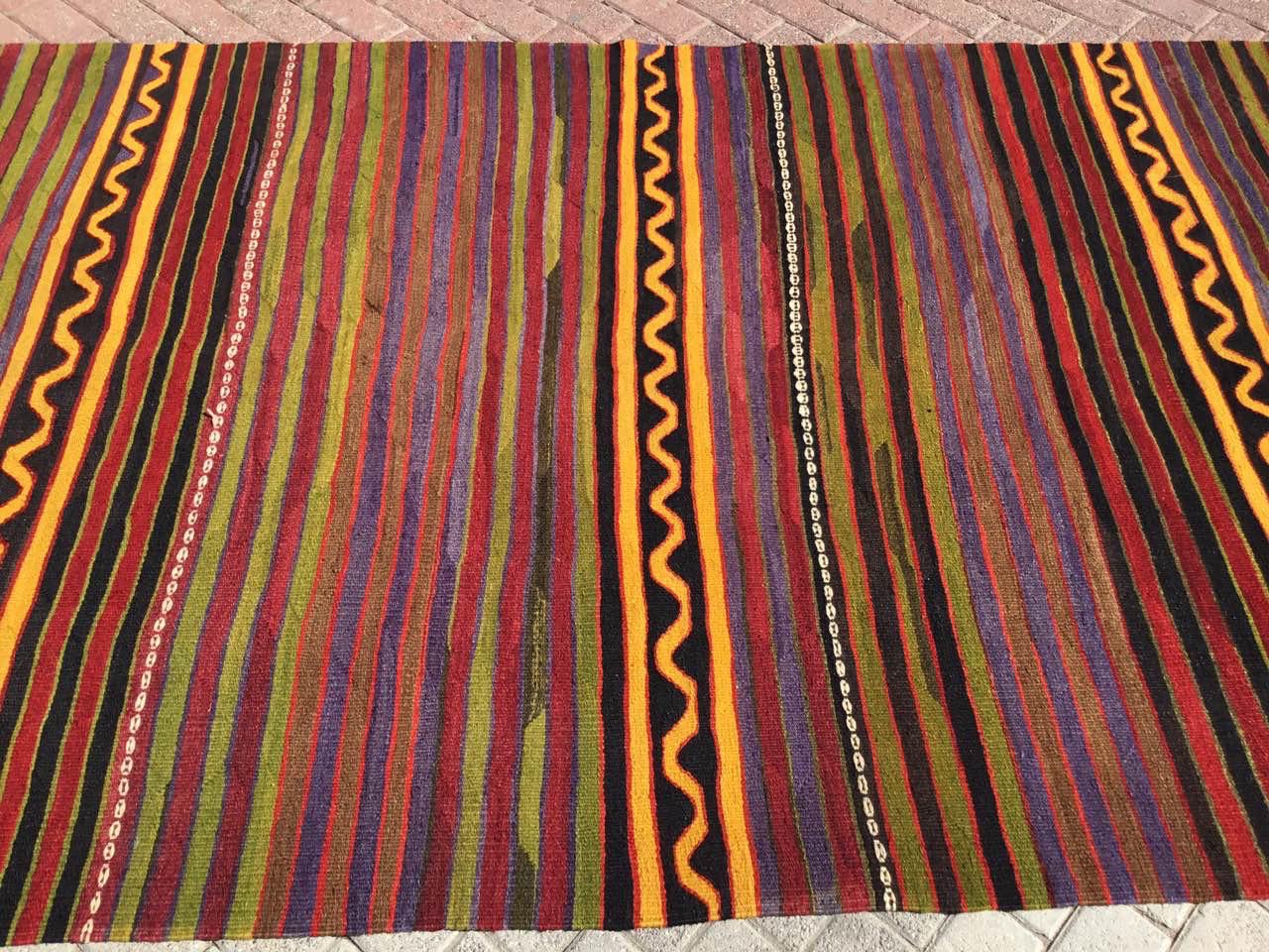 Vintage Kilim, Accent Kilim, Turkish Kilim, Antique Kilim, good 35x71 inches Green Kilim, Office Kilim, Entry Kilim, 9770