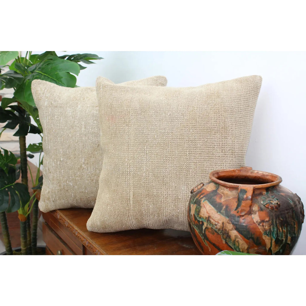 ( Set of 2) Oushak Rug Pillow 20" x 20", #23