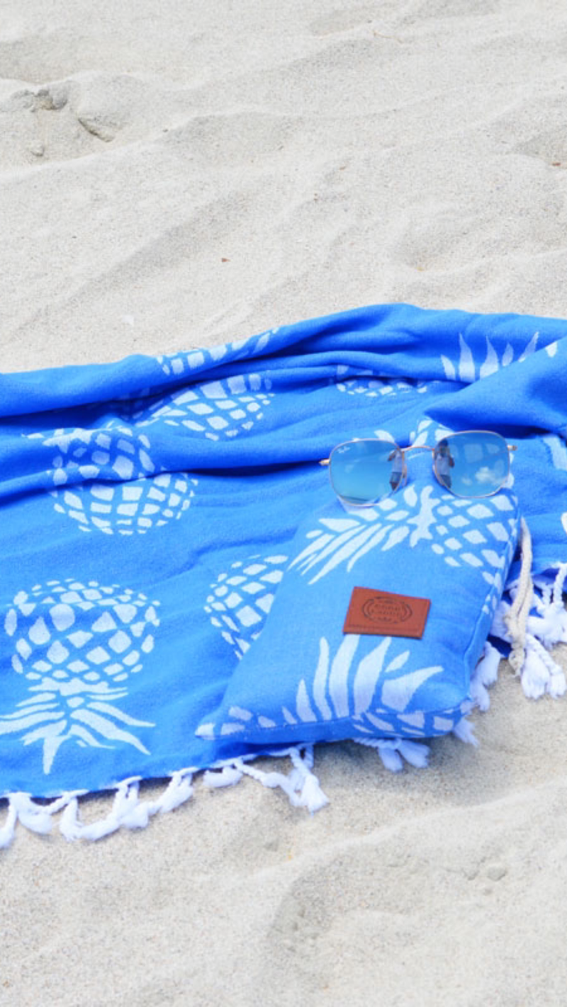 Blue Pineapple Beach Towel