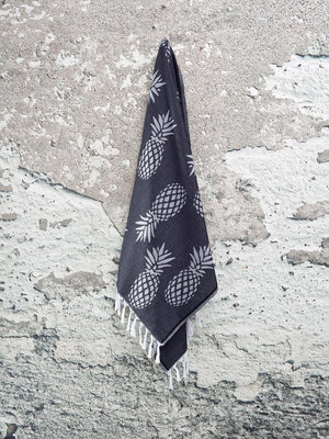 Dark Grey Pineapple Beach Towel