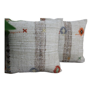 (Set of 2) Kilim Pillow 18" x 18", #29