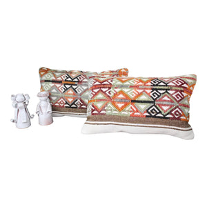 ( Set of 2) Kilim Pillow 12" x 20", #32