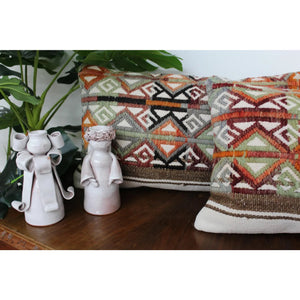 ( Set of 2) Kilim Pillow 12" x 20", #32