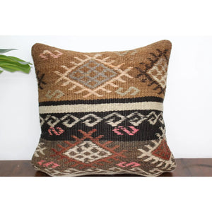 (Set of 2) Kilim Pillow 16" x 16", #26