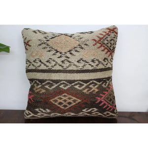 (Set of 2) Kilim Pillow 16" x 16", #26