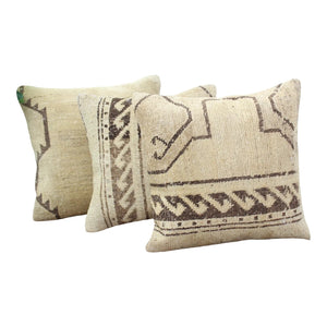 (Set of 3) Oushak Rug Pillow 17.5" x 17.5", #19