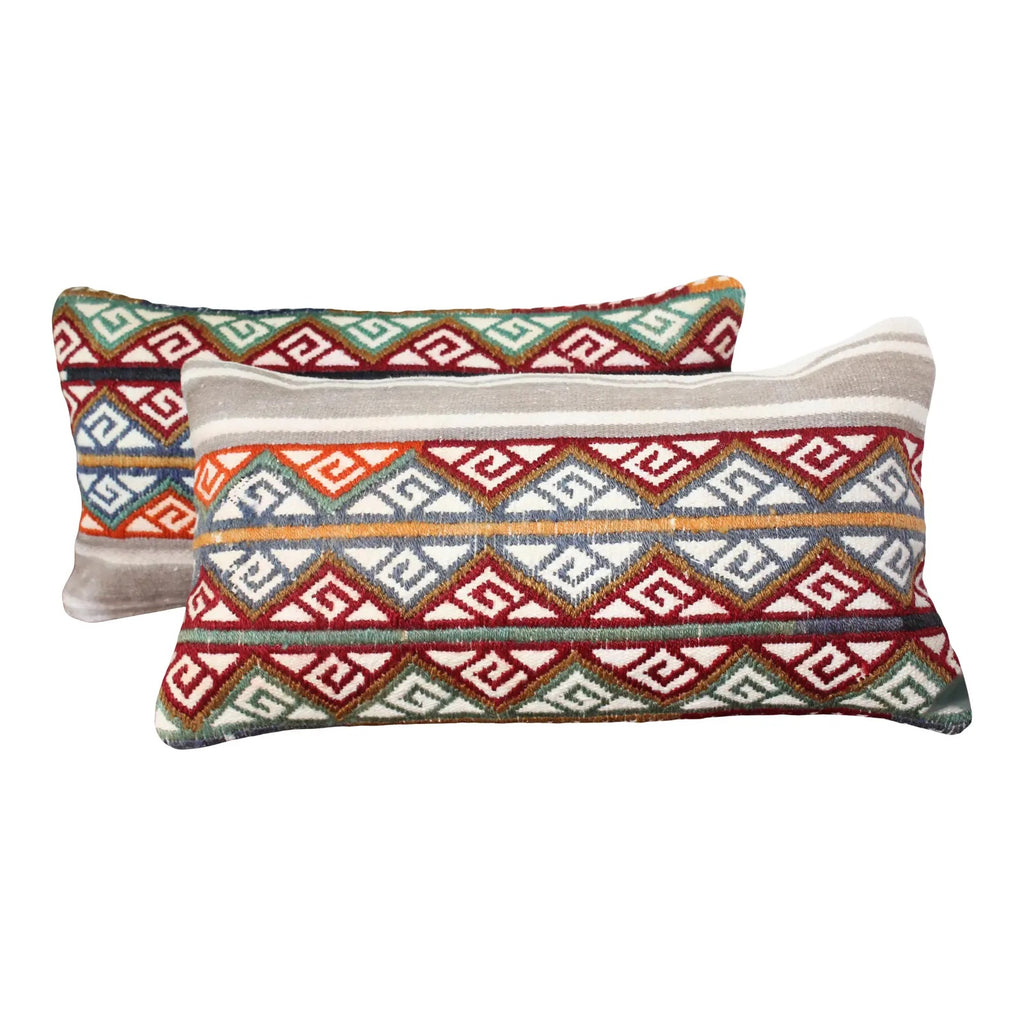 (Set of 2) Kilim Pillow 10.5" x 20", #20