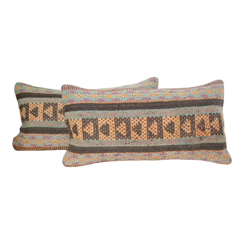 (Set of 2) Kilim Pillow  10.5" x 20.5" #21